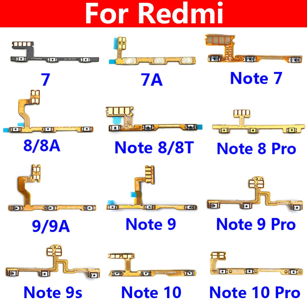 Power ON OFF Volume Camera Key Button Switch Flex Cable For Xiaomi Redmi 7 7A 8 8A 9 9A Note 7 8 8T 9 10 Pro 9s MI 10T Lite 10