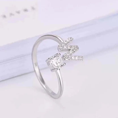 26 English Letter Open Finger Rings A-Z Initials Name Alphabet Female Creative Ring Fashion Wedding Party Jewelry Gifts