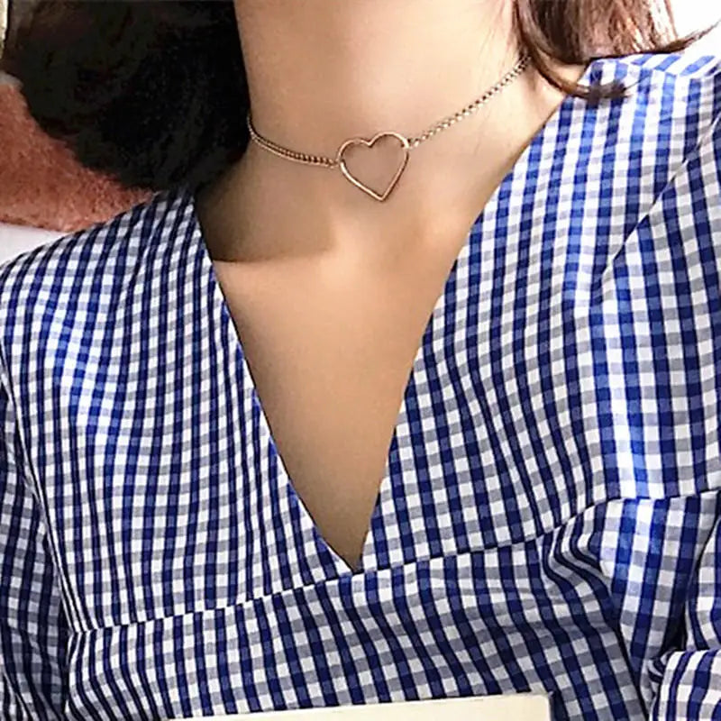 New Fashion Steampunk Dainty Circle Collier Round Minimalist Chain Pendant Necklace For Women Jewelry Gift Cheap Collar