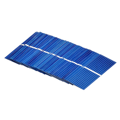 SUNYIMA 100PCS 0.5V 0.3A 52*19mm Polycrystalline Solar Panels Mini Solar Cell Module DIY Photovoltaic Panel Battery Charger