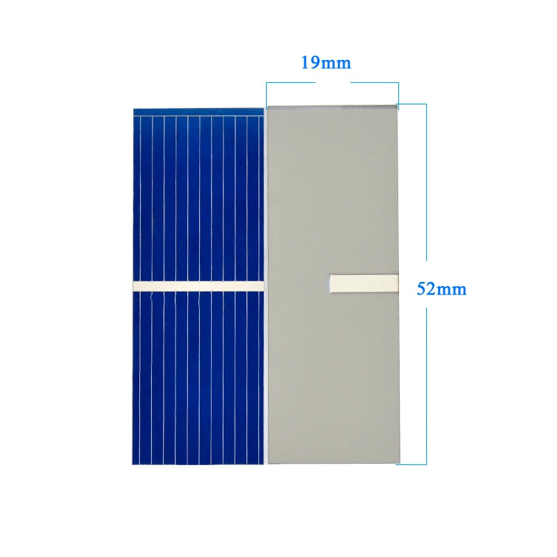 SUNYIMA 100PCS 0.5V 0.3A 52*19mm Polycrystalline Solar Panels Mini Solar Cell Module DIY Photovoltaic Panel Battery Charger