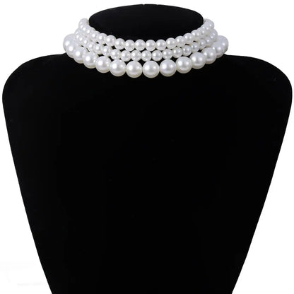 Layer White Imitation Pearl Necklace  Jewelry