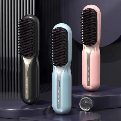 Cordless Electric Hair Brushes Straightener Brush Ionic Heat Comb For Women Travel Portable Dryer And Straightening Brush S M6Q8