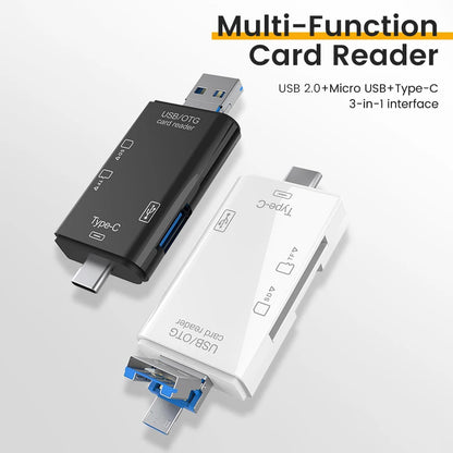 USB3.0 Card Reader 6 in 1 OTG Multifunction Type C Micro TF SD USB Card Reader