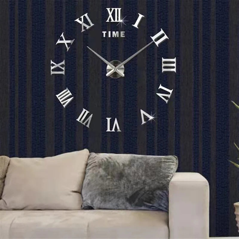 New 3D Roman Numeral Clock Sticker Fashion  Clocks Watch Home