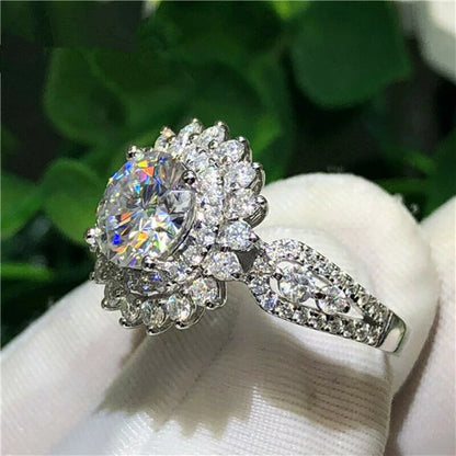 Exquisite Silver Color Wedding Rings for Women Luxury Fashion  Jewelry