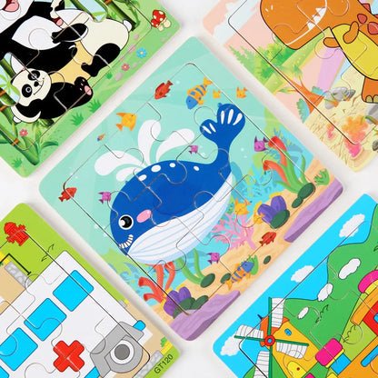 Wooden Puzzles for Kids Cartoon Animals