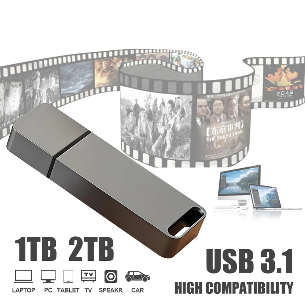 Metal Flash Drive USB Pendrive 2TB USB 3.1 Cle USB Pen Drive USB Memory 1TB File Transfer Waterproo USB Flash 64GB Free Shipping