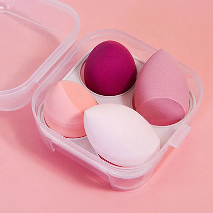 4pcs Makeup Sponge Powder Puff Dry and Wet Combined Beauty Cosmetic Ball Foundation Powder Puff Bevel Cut Make Up Sponge Tools