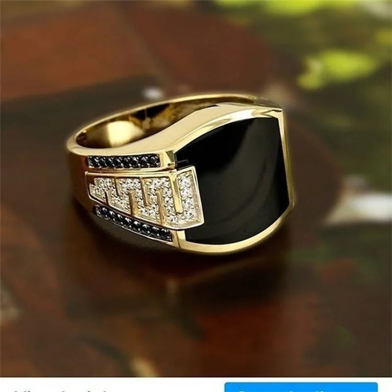 Classic Men's Ring Fashion Metal Gold Color  Jewelry