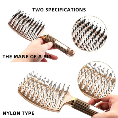 Hair Scalp Massage Comb Bristle Nylon Hairbrush Wet Curly Detangle Anti-Static Hair Brush Professional Salon Hairdressing Style