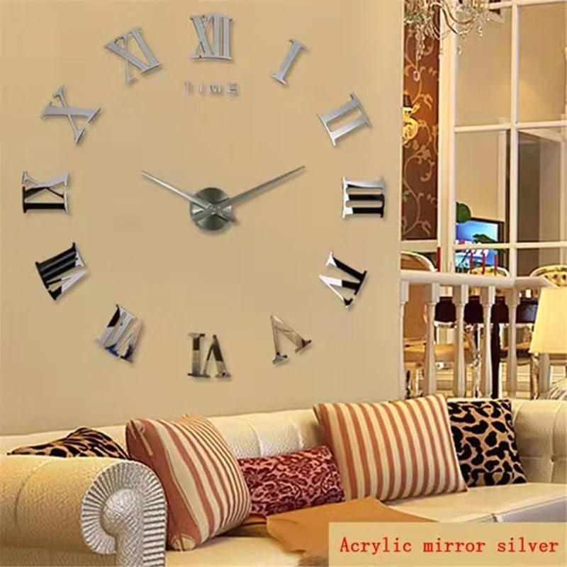 New 3D Roman Numeral Clock Sticker Fashion  Clocks Watch Home