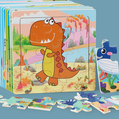 Wooden Puzzles for Kids Cartoon Animals