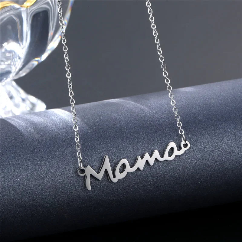 Mother's Day Mama Letter Pendant Necklace For Women Mom Nameplate Clavicle