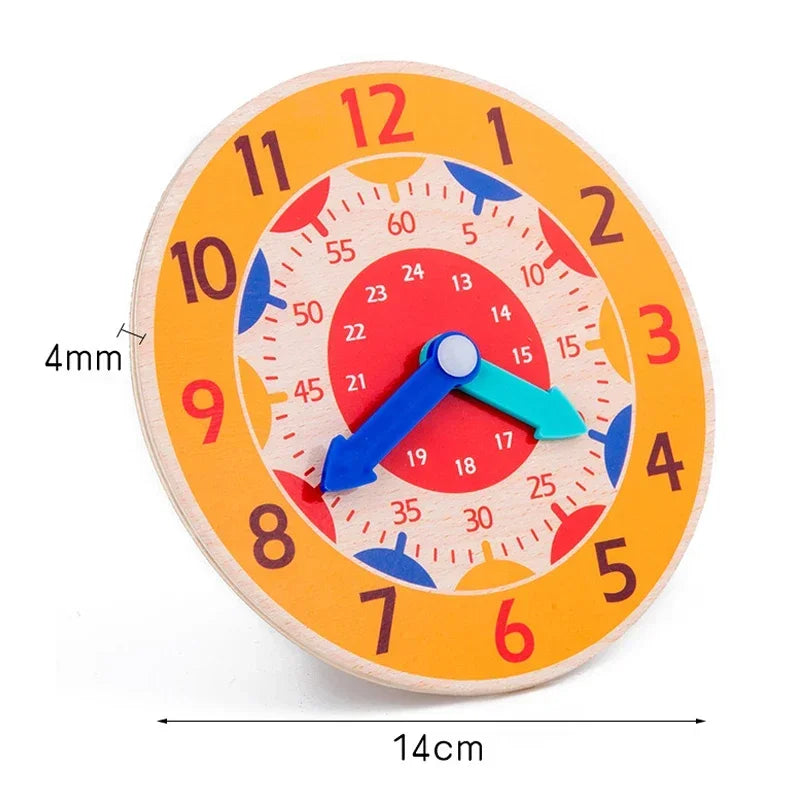 Kids Montessori Wooden Clock Toys Time Learning Teaching Aids Educational Toys For Children Primary School Clever Board Toy