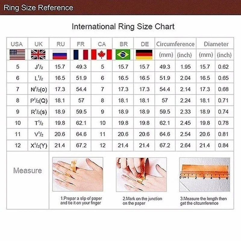 Elegant  Gold Color Hip Hop Ring for Women Fashion Inlaid Zircon Red Stones Wedding Rings Set Party Bridal Engagement Jewelry