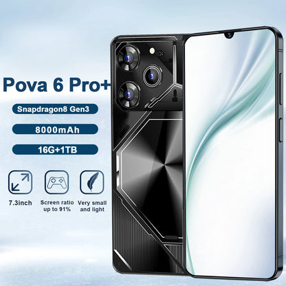 Smartphone Pova 6 Pro unlocked HD Screen maximum memory 22GB+2TB 5G Dual Sim Celulares Android14 Unlocked 8000mAh Cell celular