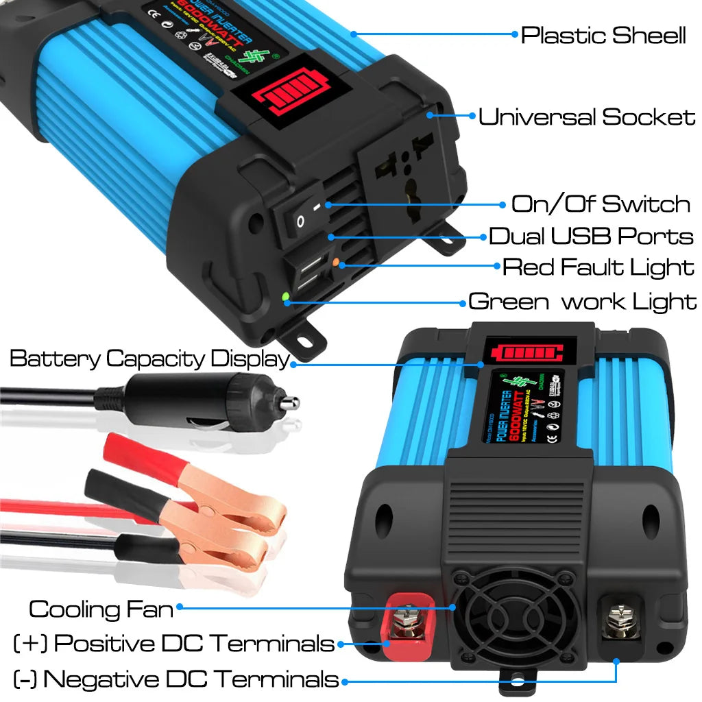 inverter DC 110V/220V Solar Panels System 12V Battery Charge Controller 6000W Solar Inverter Complete Power Generation