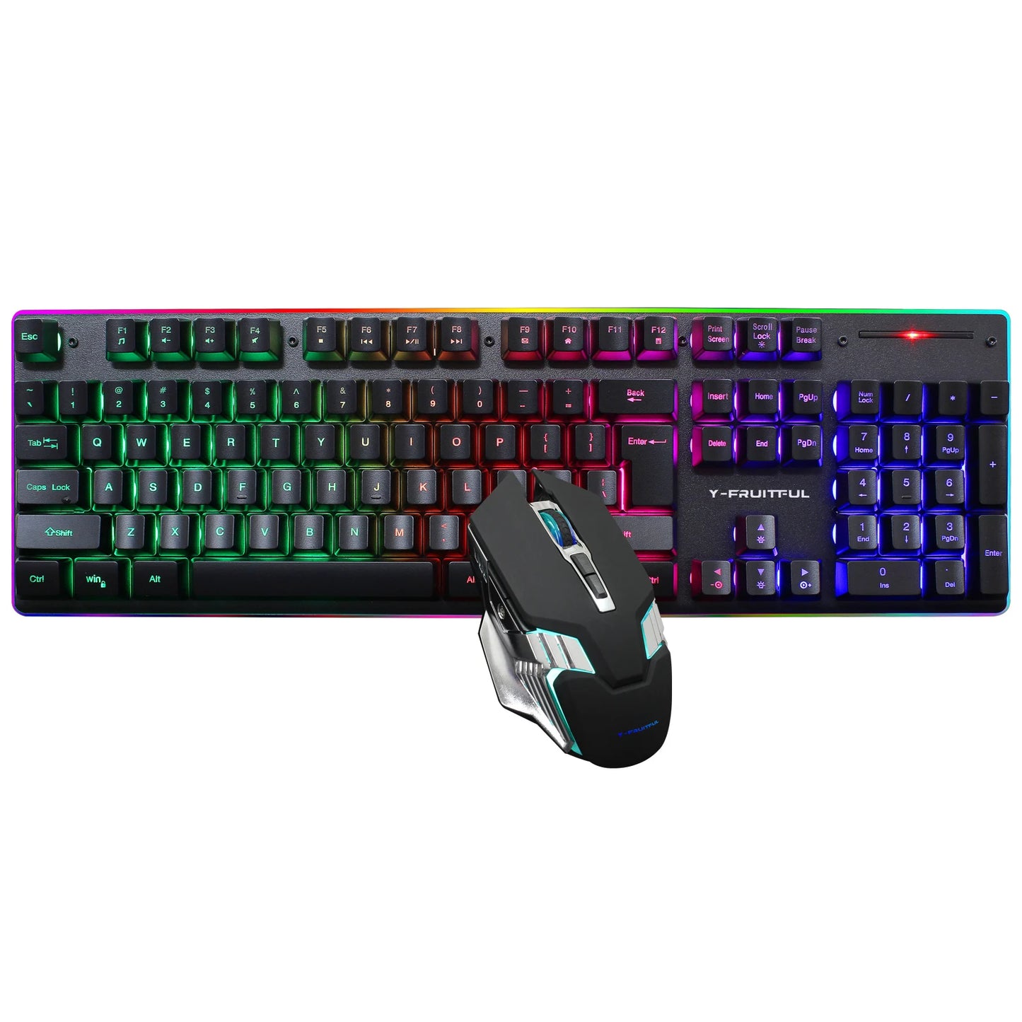 KM99G Aming Mechanical Keyboard Feel Rainbow LED Backlight USB Keyboard And Mouse Set Ergonomic For PC Laptop Computer Gamer