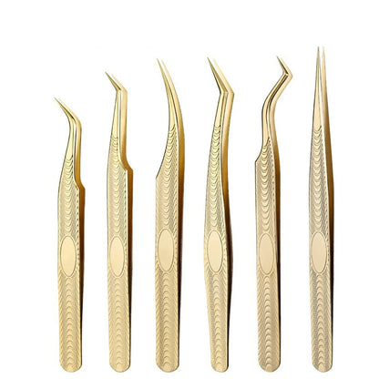 Tweezers Professional Golden Stainless Steel