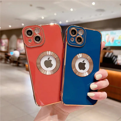 Luxury Plating Shockproof Case For iPhone 15 14 13 12 11 Pro Max Silicone Cover For Apple