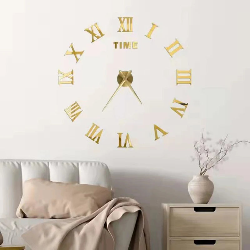 New 3D Roman Numeral Clock Sticker Fashion  Clocks Watch Home