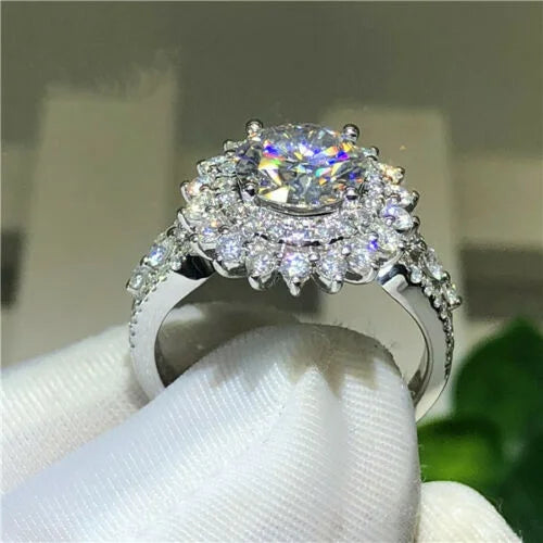 Exquisite Silver Color Wedding Rings for Women Luxury Fashion  Jewelry