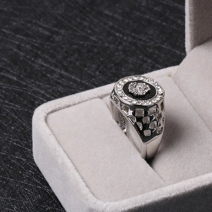 Korean Creative Medusa Ring for Men Inlaid with Zircon Fashion Domineering Rings Female Punk Style Jewelry Couple Gift Wholesale