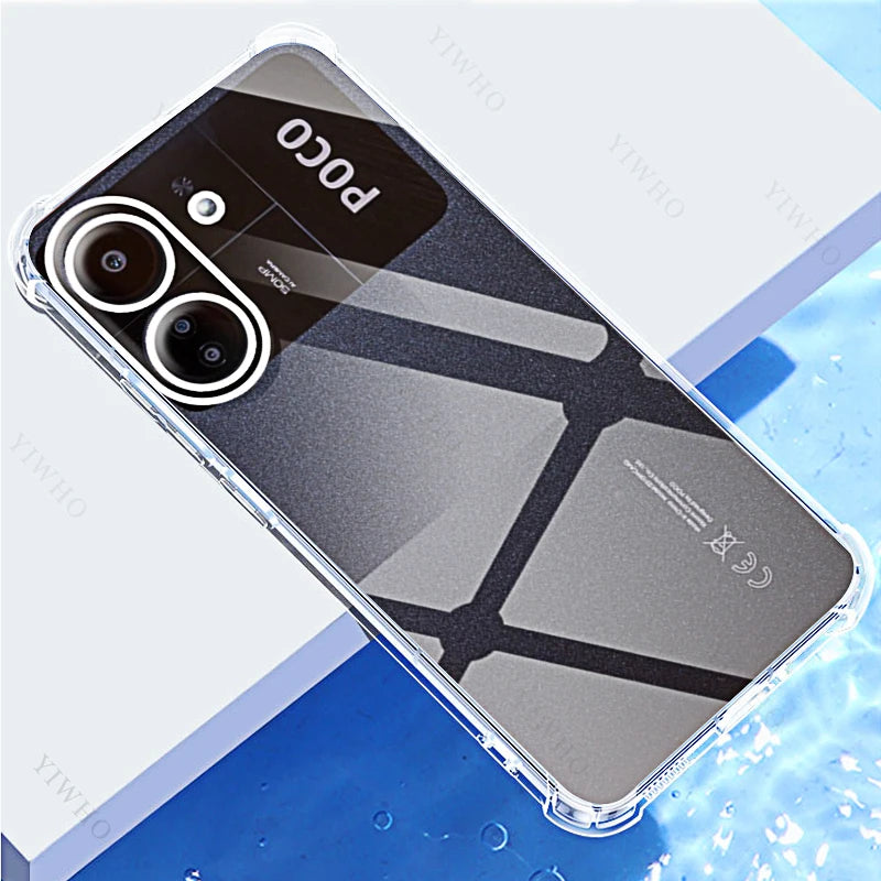 Shockproof Transparent Cases for Xiaomi Poco C65 Air Buffer Anti Drop Phone Bumper Poxo C55 C51 C50 C40 C41 C30 C3 Back Cover