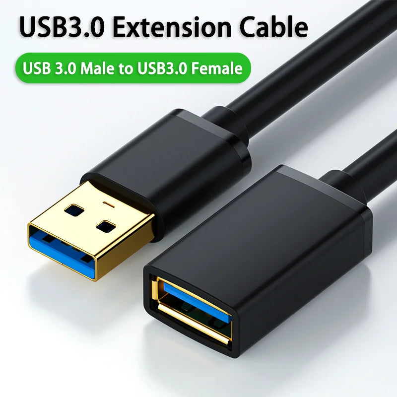 Kebiss USB3.0 Extension Cable for Smart TV PS4 Xbox One SSD USB to USB Cable Extender Data Cord Mini USB3.0 2.0 Extension Cable