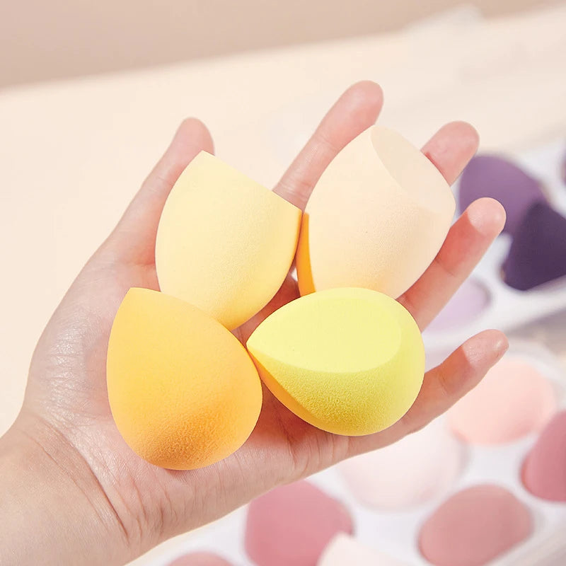 4pcs Makeup Sponge Powder Puff Dry and Wet Combined Beauty Cosmetic Ball Foundation Powder Puff Bevel Cut Make Up Sponge Tools