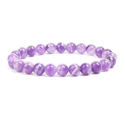 Natural Stone Beads Bracelet For Women Men Amethysts Crystal