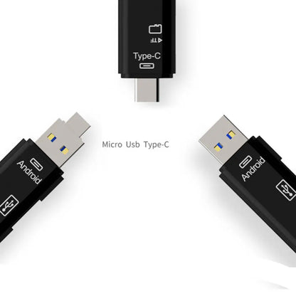 Usb 2.0 Type C/ Usb /Micro Usb /Tf/SD Memory Card Reader OTG Card Reader Adapter Mobile