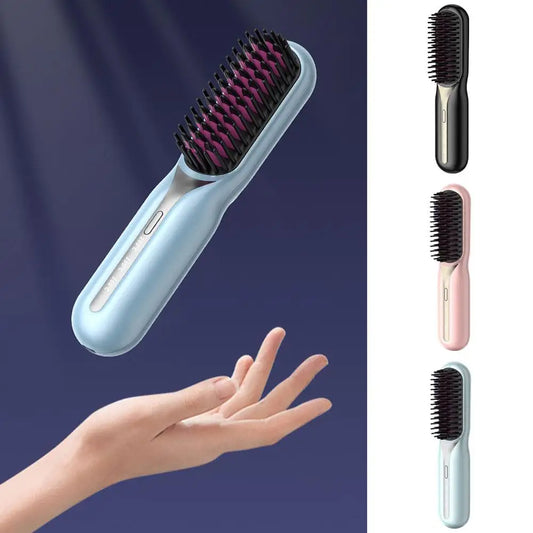 Cordless Electric Hair Brushes Straightener Brush Ionic Heat Comb For Women Travel Portable Dryer And Straightening Brush S M6Q8