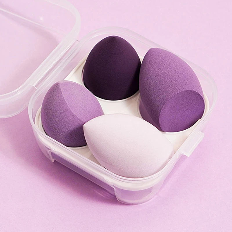 4pcs Makeup Sponge Powder Puff Dry and Wet Combined Beauty Cosmetic Ball Foundation Powder Puff Bevel Cut Make Up Sponge Tools