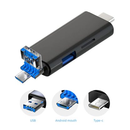 Usb 2.0 Type C/ Usb /Micro Usb /Tf/SD Memory Card Reader OTG Card Reader Adapter Mobile