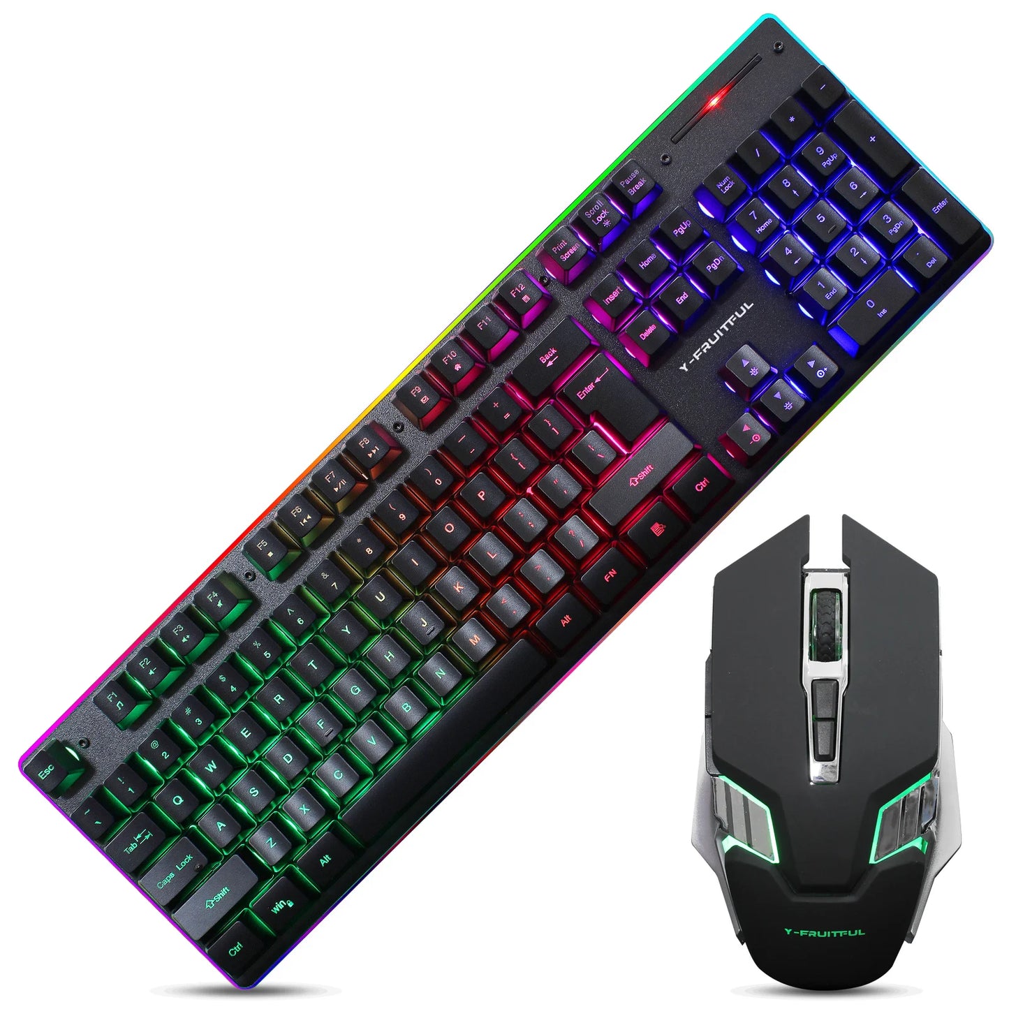 KM99G Aming Mechanical Keyboard Feel Rainbow LED Backlight USB Keyboard And Mouse Set Ergonomic For PC Laptop Computer Gamer