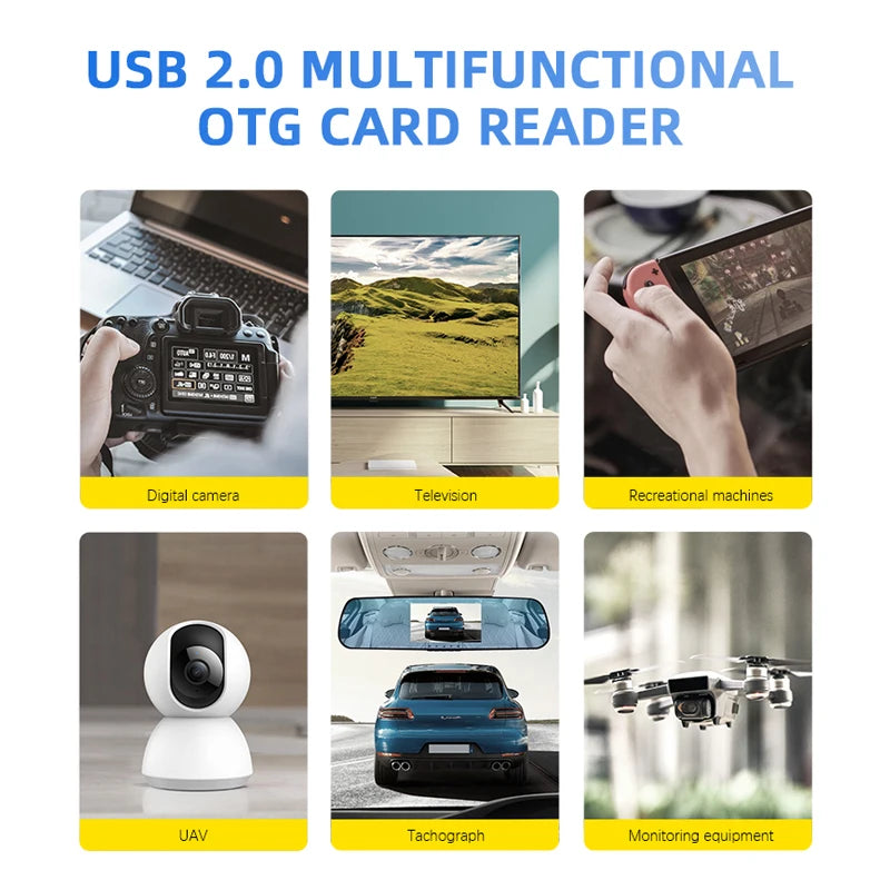 Usb 2.0 Type C/ Usb /Micro Usb /Tf/SD Memory Card Reader OTG Card Reader Adapter Mobile