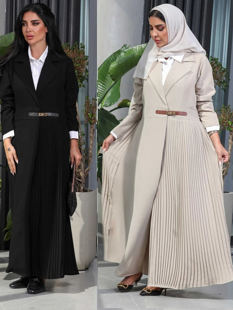 Eid Muslim Party Abaya for Women Ramadan Cardigan Pleated Long Dress Morocco Kaftan Vestidos Largos Dubai Robe Jalabiya 2024