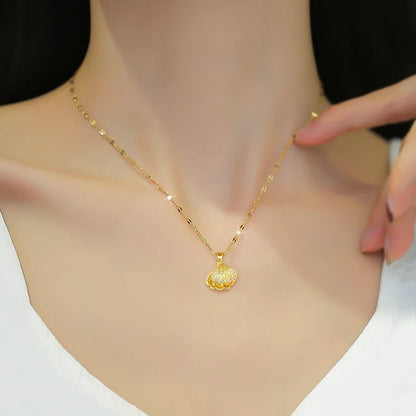 Classic Shell Pearl Necklace Fashion Small Fresh Clavicle Chain Micro-inlaid Simple Versatile Pendant Gift Giving