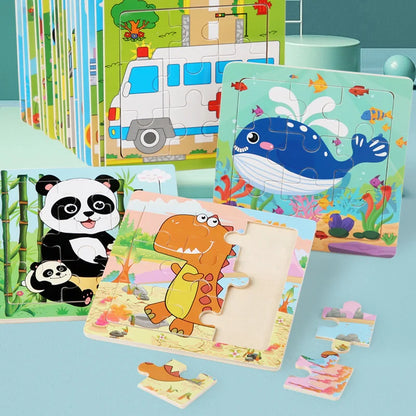 Wooden Puzzles for Kids Cartoon Animals