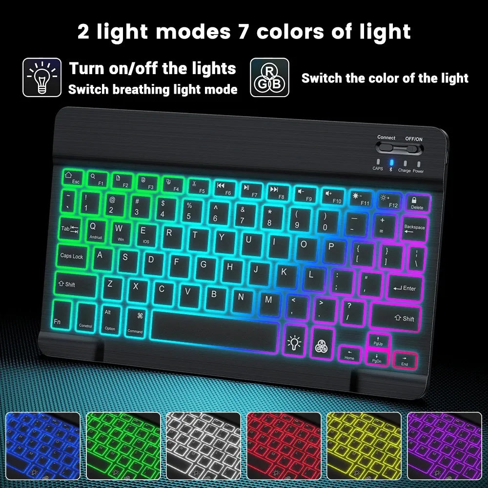 Wireless Bluetooth Keyboard 10inch Backlit Keyboard Backlight  Touchpad Keyboard Mouse For PC IOS Android Windows TV Box iPad