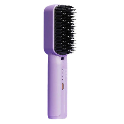 Lazy Hair Straightener Wireless Hair Hot Comb Mini USB Rechargeable Fast Heating Straightening Brush for Home Travel E7X5