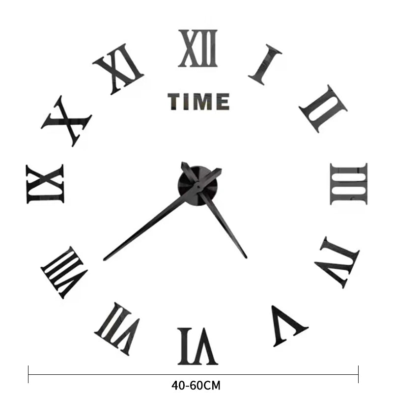 New 3D Roman Numeral Clock Sticker Fashion  Clocks Watch Home