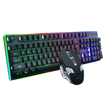 KM99G Aming Mechanical Keyboard Feel Rainbow LED Backlight USB Keyboard And Mouse Set Ergonomic For PC Laptop Computer Gamer