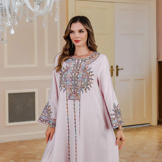 Abaya Dubai Women's Clothing. Muslim Robe. Arabian Turkish Rope Embroidery. Travel Evening Dress. Elegant Ladies' Dress. M-XXL