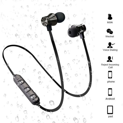 Magnetic Wireless Earphone Bluetooth Earphone Stereo Sports Waterproof Earbuds Wireless in-ear Headset with Mic Free shipping