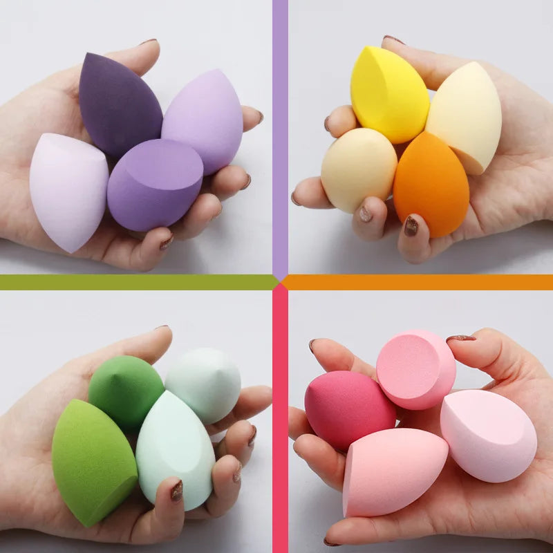 4pcs Makeup Sponge Powder Puff Dry and Wet Combined Beauty Cosmetic Ball Foundation Powder Puff Bevel Cut Make Up Sponge Tools