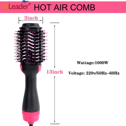 One Step Hot Air Brush Salon Professional Hair Dryer & Volumizer Hot Air Brush Negative Ion Generator Hair Straightener Curler