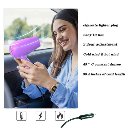 Hair Dryer Car Style Fold Blower Hot Wind and Cold Wind Available Window Defroster Drop ship Self-Driving Travel More Convenient